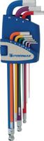 Promat/Tecwerk Haakse schroevendraaierset | 9-delig kunststof houder | SW 1,5-10 mm | lang kleurcodering, kogelkop - 4000825110 - thumbnail