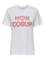 Only Onlariya Life Reg S/s Love Top Box Jrs T-shirt Korte Mouw Bright White Coeur - thumbnail