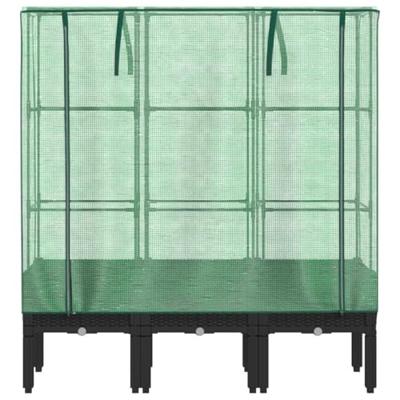 Plantenbak verhoogd met kashoes 120x40x140 cm rattanlook