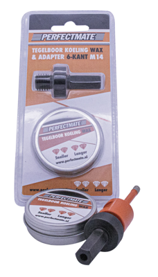 Perfectmate set wax tbv koeling tegelboor en adapter 6-kant naar M14 | 1 stuk - EPC0639
