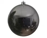 Decoris grote kerstbal glans zilver 20cm - thumbnail