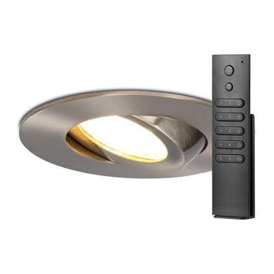 8x Napels inbouwspot - RVS - Dimbaar - 360° Kantelbaar - 39mm inbouwdiepte - 8 Watt 570 lumen - 2700K warm wit - IP65 waterdicht - met dimmer en afstandsbediening 8x Napels inbouwspot - RVS - Dimbaar - 360° Kantelbaar - 39mm inbouwdiepte - 8 Watt 570 lumen - 2700K warm wit - IP65 waterdicht - met dimmer en afstandsbediening