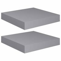 Wandschappen zwevend 2 st 23x23,5x3,8 cm MDF grijs - thumbnail