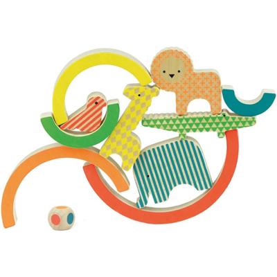 Petit Collage houten stapeltoren regenboog 17 cm 10 delig Petit Collage houten stapeltoren regenboog 17 cm 10 delig