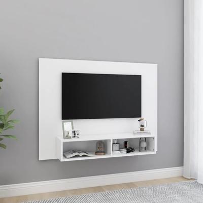 Tv-wandmeubel 120x23,5x90 cm bewerkt hout wit Tv-wandmeubel 120x23,5x90 cm bewerkt hout wit