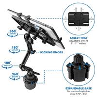 Mount-It! Premium bekerhouder tablethouder voor auto's - tablet ELD-houder - zware aluminium tablethouder voor iPad, Galaxy en Fire Tablets (MI-7320) - thumbnail