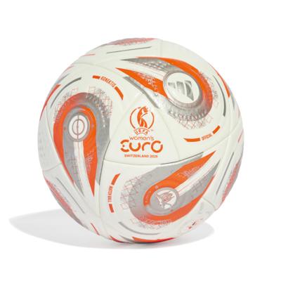 adidas Women&apos;s EURO25 Pro Final Voetbal Maat 5 Wit Zilver Oranje