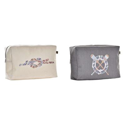 Toilettas DKD Home Decor Grijs Wit Navy (30 x 10 x 20 cm) (2 Stuks)