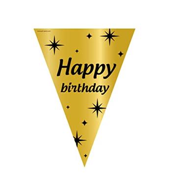 Classy Party vlag folie - Happy Birthday