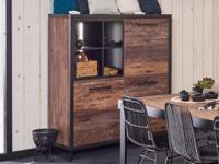 Barkast KUTINA 3 deuren donker scheepshout - thumbnail