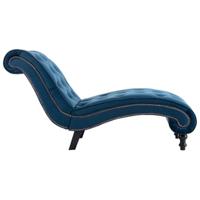 Chaise longue fluweel blauw - thumbnail
