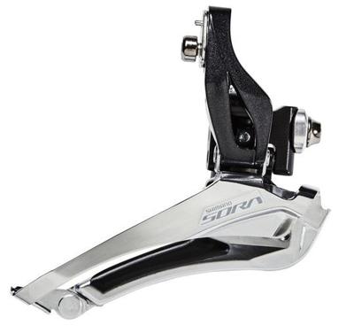 Shimano Voorderailleur 2 x 9-speed sora fd-r3000 aanlas - down pull - 46-52t - zwart/zilver