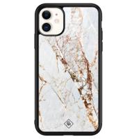 iPhone 11 glazen hardcase - Marmer goud - thumbnail
