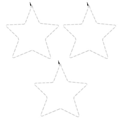 VidaXL Kerstfiguren sterren met 48 led's 3 st 56 cm warmwit