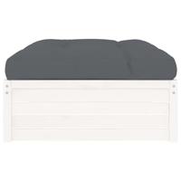 Tuinvoetenbank 120x80 cm massief grenenhout wit - thumbnail