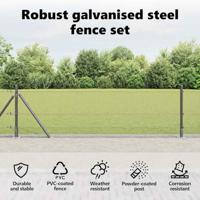 VidaXL Afrasteringspaal grijs 10 x 0,5 m (12 x 12 mm mesh) staal - thumbnail