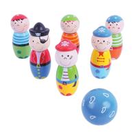 Bigjigs houten bowlingset piraten, 7dlg. - thumbnail