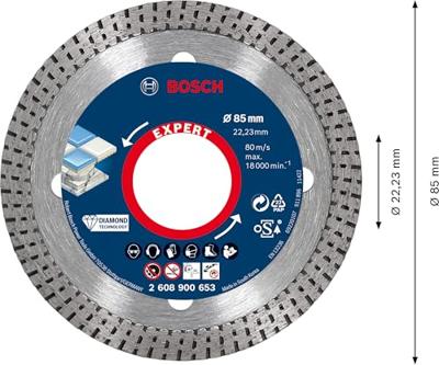 Bosch Accessoires EXPERT HardCeramic diamantdoorslijpschijf 85 x 22 |23 x 1 |6 x 7 mm - 2608900653