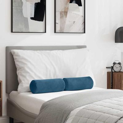 VidaXL Bolster kussens 2 stuks blauw ø 15 x 40 cm cordstof