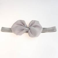 2 PC'S baby hoofdband lint chiffon Bow kinderen haar band hoofddeksels (grijs) - thumbnail