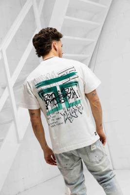 Jorcustom Graffiti Loose Fit T-Shirt Heren Wit - Maat S - Kleur: Wit | Soccerfanshop