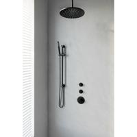 Thermostatisch Inbouwdoucheset Brauer Black 30cm Hoofddouche Plafondarm Staafhanddouche op Glijstang Mat Zwart - thumbnail