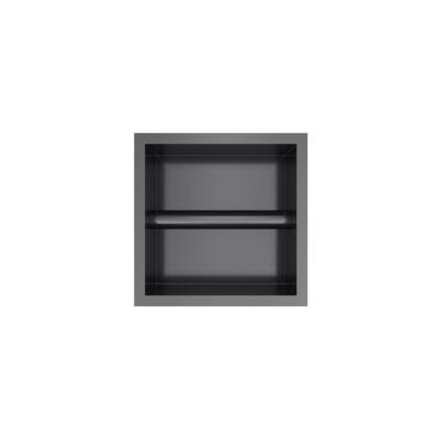 Hotbath &More Inbouwnis en Borstelgarnituur - 16 x 16 x 126 cm - Geborsteld Zwart PVD
