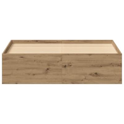 Bedframe zonder matras spaanplaat artisanaal eikenkleurig