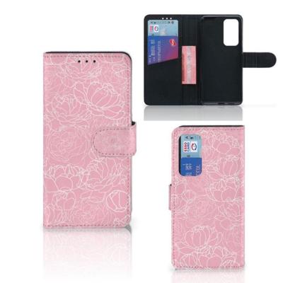 Huawei P40 Hoesje White Flowers Huawei P40 Hoesje White Flowers