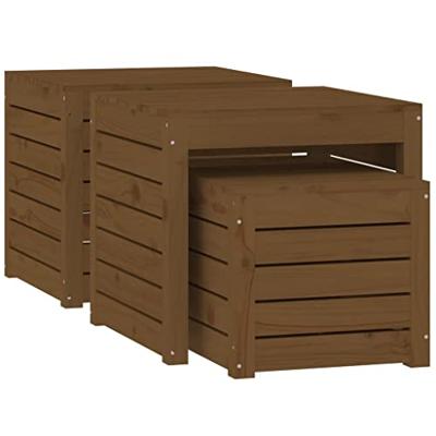 3-delige Tuinboxset massief grenenhout honingbruin - thumbnail