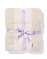 HEMA Plaid 130x150cm wollook strepen beige (beige) - thumbnail