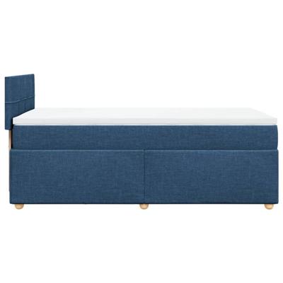 Boxspring met matras stof blauw 90x190 cm - thumbnail