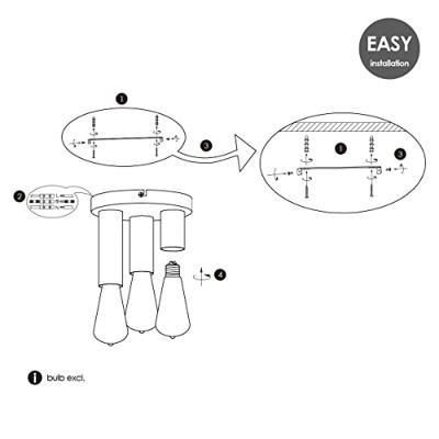 Moderne LED Plafondlamp Marna - Wit - Rond - 19/19/16.5cm - geschikt voor E27 fitting - 3 lichts Plafondlamp gemaakt van metaal