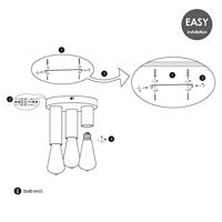 Moderne LED Plafondlamp Marna - Wit - Rond - 19/19/16.5cm - geschikt voor E27 fitting - 3 lichts Plafondlamp gemaakt van metaal - thumbnail