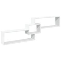 Wandkast 158x18x53 cm bewerkt hout wit - thumbnail