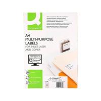 Q-CONNECT etiketten, wit, rechte hoeken, 38,1 x 21,2 mm, 100 vel, 65 etiketten per vel - thumbnail