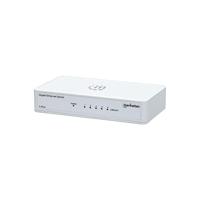 Manhattan Fast Ethernet Switch (kunststof behuizing, desktopformaat, IEEE 802.3az (Energy Efficient Ethernet)) wit 5-poort Gigabit Ethernet Switch wit - thumbnail