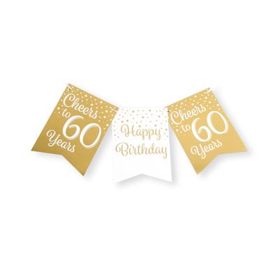 Vlaggenlijn 60 jaar goud-wit Vlaggenlijn 60 jaar goud-wit