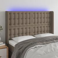Hoofdbord LED 147x16x118/128 cm stof taupe - thumbnail