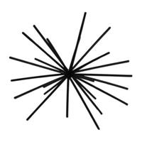 Housevitamin ornament firework metaal zwart 15 cm | 24 stuks - thumbnail