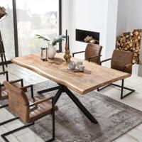 Artistiq Boomstam Eettafel 'Rochelle' Mangohout, 220 x 100cm, kleur Zwart - thumbnail