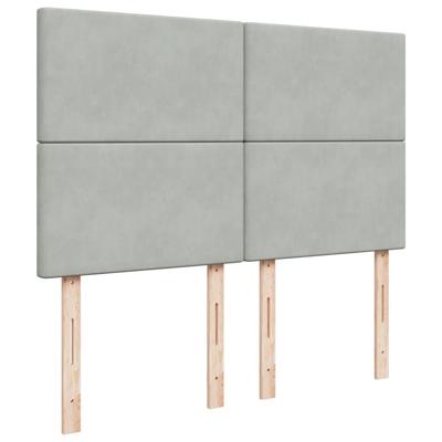 Boxspring met matras fluweel lichtgrijs 140x200 cm