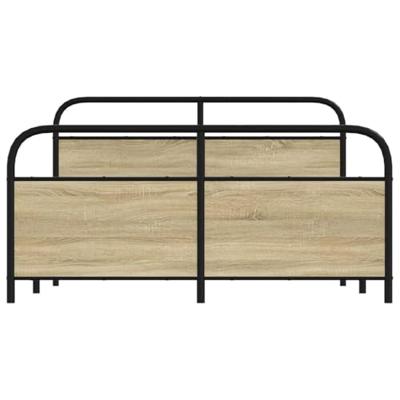 Bedframe zonder matras metaal sonoma eikenkleurig 160x200 cm