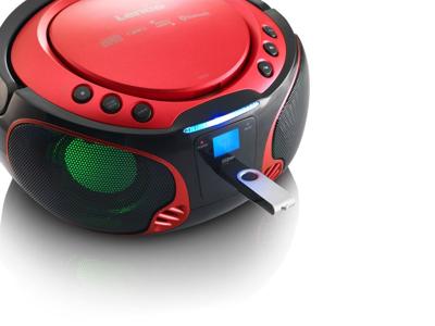Lenco SCD-550RD Draagbare FM-radio CD/MP3/USB/Bluetooth-speler® met LED-verlichting Rood - SCD-550RD