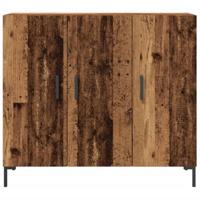 Dressoir 90x34x80 cm bewerkt hout oud houtkleurig - thumbnail
