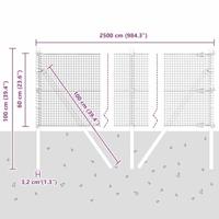 VidaXL Afrasteringspaal zilver 25 x 0,6 m (19 x 19 mm gaas) staal - thumbnail
