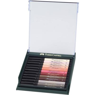 Faber Castell FC-267424 Tekenstift Faber-Castell Pitt Artist Pen Brush Set 12 Stuks Skin Faber Castell FC-267424 Tekenstift Faber-Castell Pitt Artist Pen Brush Set 12 Stuks Skin