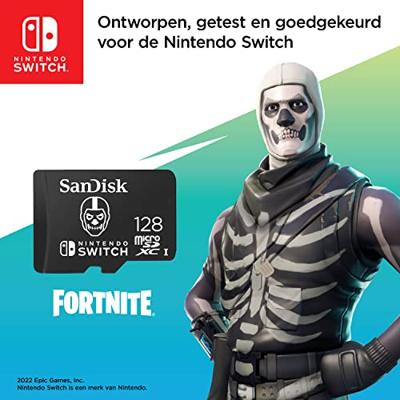SanDisk microSDXC Extr 128GB (U3/UHS-I/CL.10/R100/W60) Fortnite, Skull Trooper microSDXC-kaart 128 GB UHS-I SanDisk microSDXC Extr 128GB (U3/UHS-I/CL.10/R100/W60) Fortnite, Skull Trooper microSDXC-kaart 128 GB UHS-I