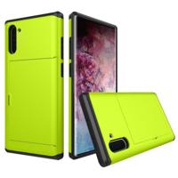 Schokbestendig robuuste Armor beschermende case met kaartsleuf voor Galaxy Note 10 (groen) - thumbnail
