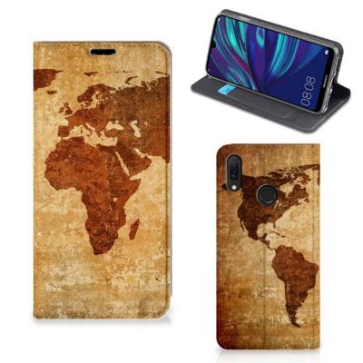Huawei Y7 hoesje Y7 Pro (2019) | Book Cover | Wereldkaart